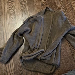 Jacquemus knot cropped twisted knit top size 32 brown